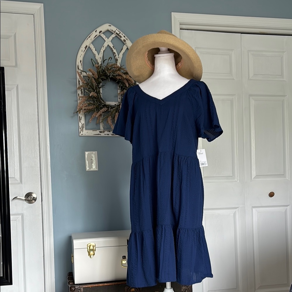 Elegant Navy Blue Women's Dress